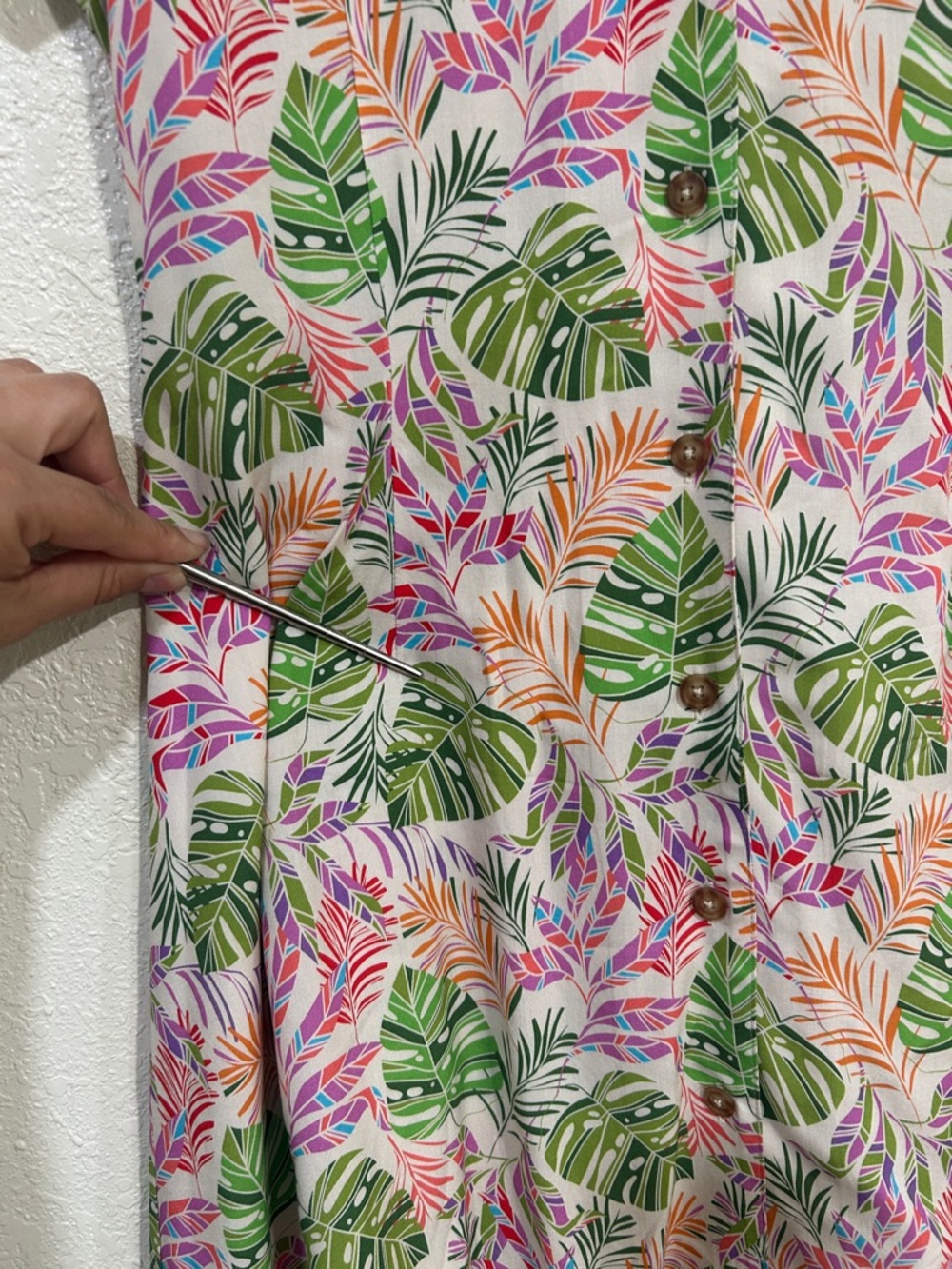 UNTUCKit Women’s JulieTropical Leaf Print Button Front Shirt Dress Sz 10 - Picture 13 of 13